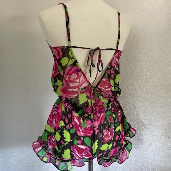 Betsey Johnson, floral, intimates romper - Picture 4 of 7